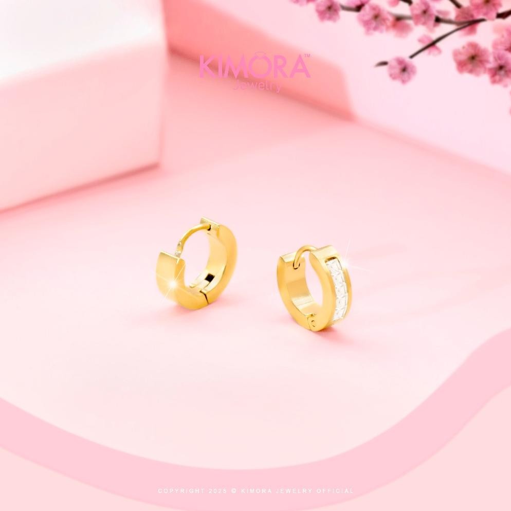NEW Kimora - Anting Titanium Wanita Hoop Debby Gold Plated 18k Ant76 / Ant115 / Ant129