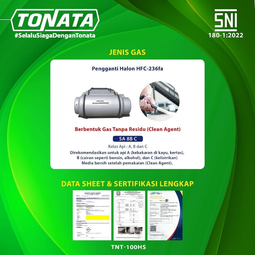 Alat Pemadam Api Tonata Sni / Apar Clean Agent Hcfc/Hfc1Kg