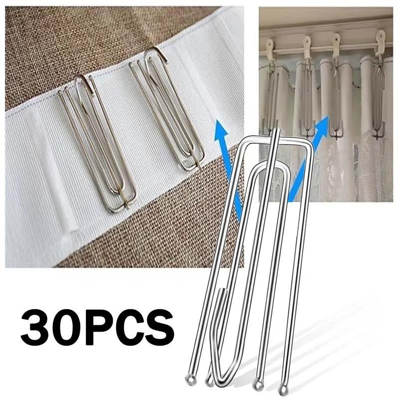 30 Pcs Kait Hordeng Cantolan 4Kaki Gorden Pengait Gorden Besi Cantolan Hordeng Kaitan Hordeng Hook H