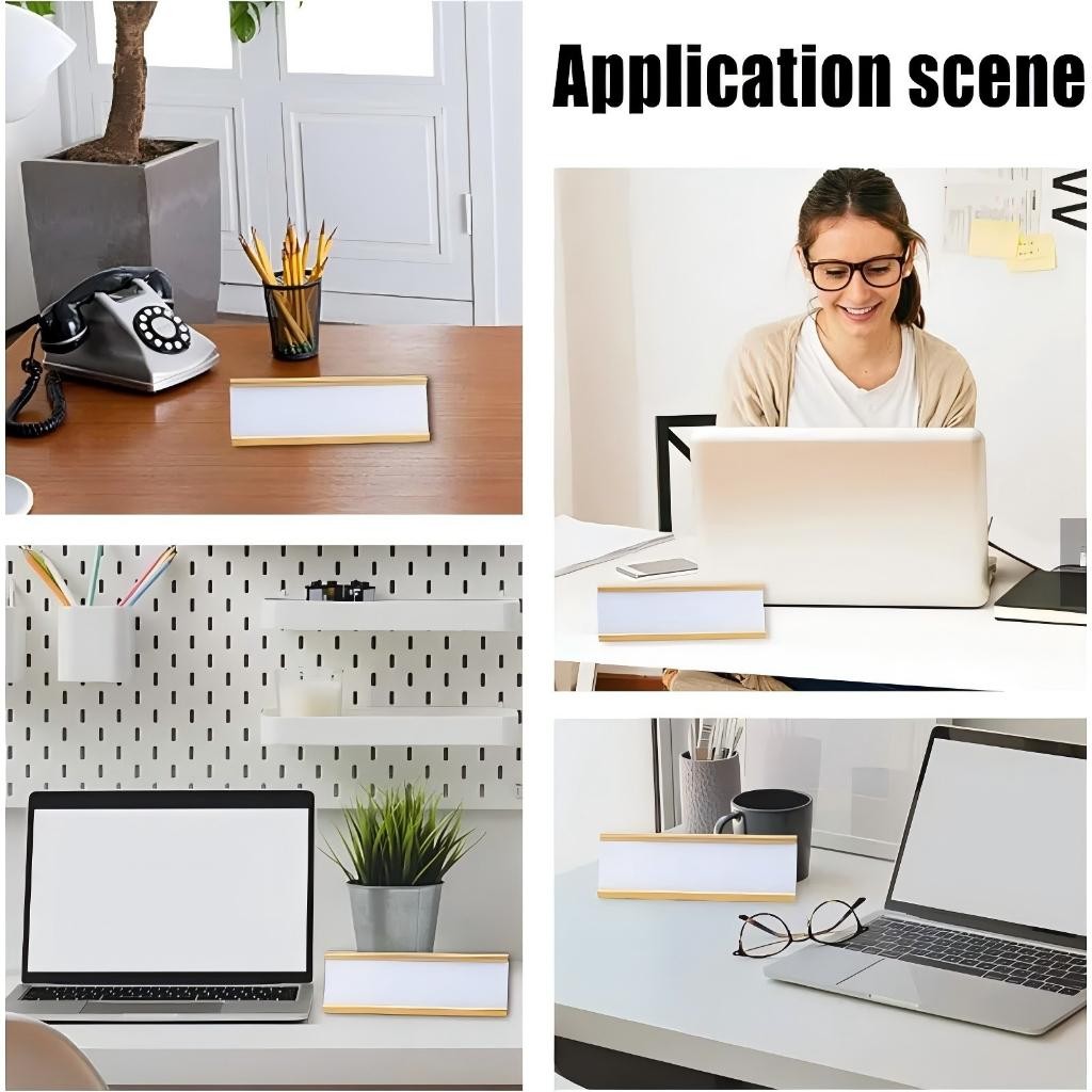 

Aluminium Name Plate Holder Papan Nama Meja Kantor Bisnis Kartu Name Tag Segitiga Table Nameplat