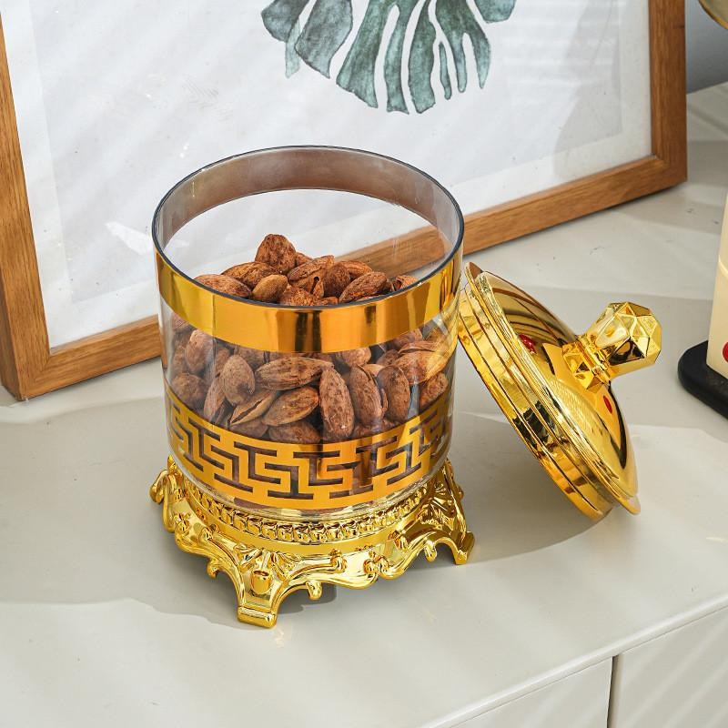 Toples Kerupuk 3Pcs/Set Mewah Topels Besar Aesthetic/Aesthetic Emas Dengan Dasar Toples