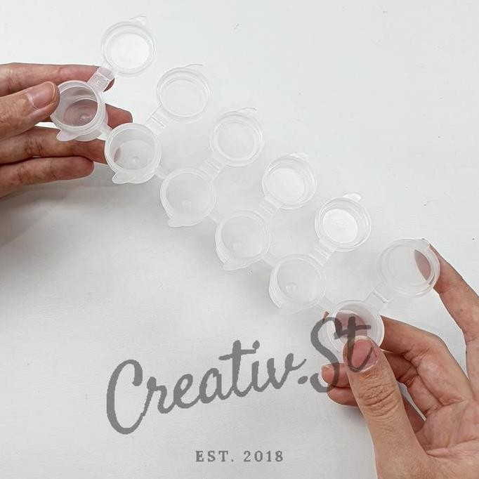 

New Collection !!! Pot Cat Plastik Renteng 6 X 5 Ml Tabung Tempat Cat Acrylic Akrilik Paint Cup Strip 6X3Ml 3 Ml