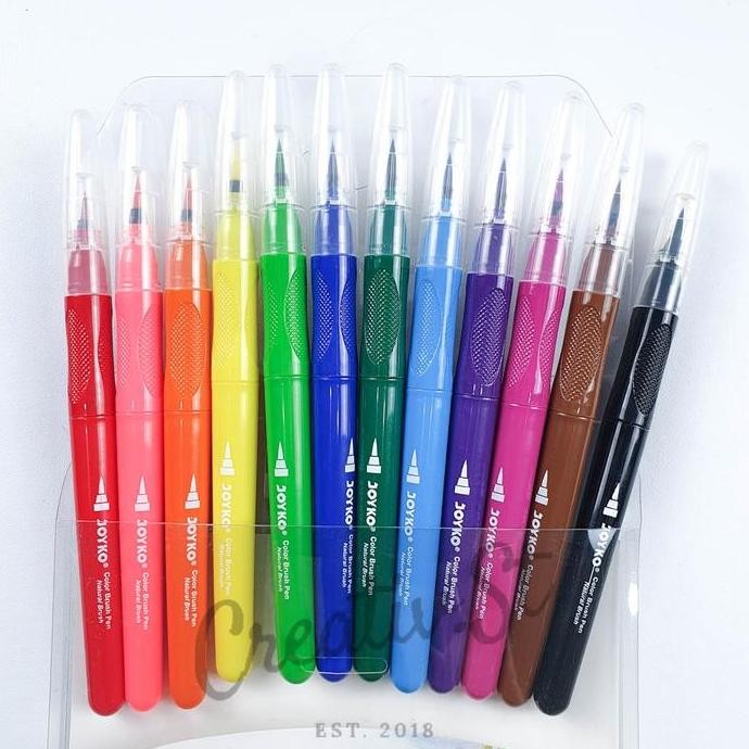 

Terlengkap !!! Joyko Brush Pen Spidol Kaligrafi Clp-08 Real Brush 12 Warna