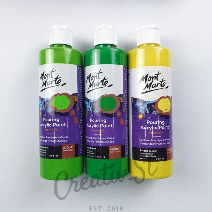 

Spot Barang !!! Mont Marte Pouring Acrylic Paint 240 Ml Color Cat Acrylic Warna