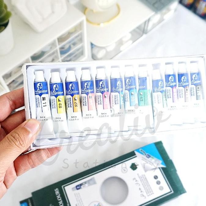 

Eksclusiv !!! Giorgione Gouache Color Paint Cat Gouache Set 12 Warna 6 Ml G-3028L