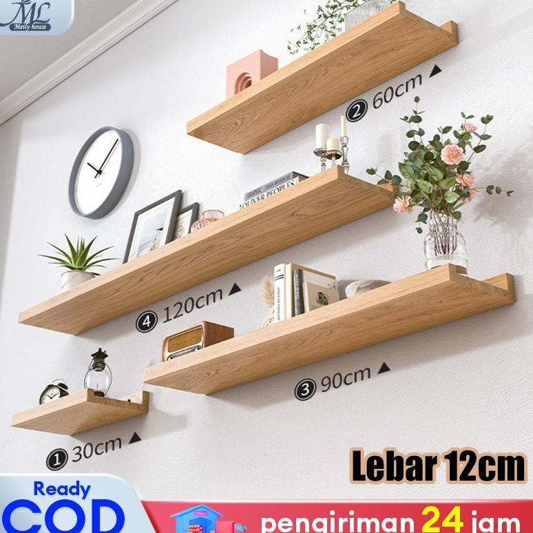 Rak Dinding Kayu Rak Ambalan Dinding Minimalis Papan Ambalan Rak Tempel Dinding Murah Serbaguna