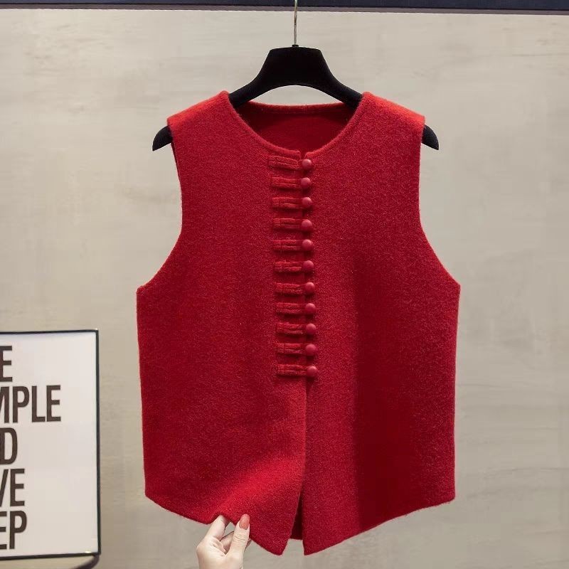 Rompi Cardigan Rajut untuk Wanita, Rompi Sweater Longgar Baru, Pakaian Luar