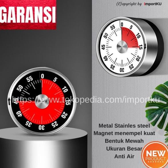 

Terlaris Kitchen Timer Mekanik / Alarm Masak Dapur / Stainless Steel / Color