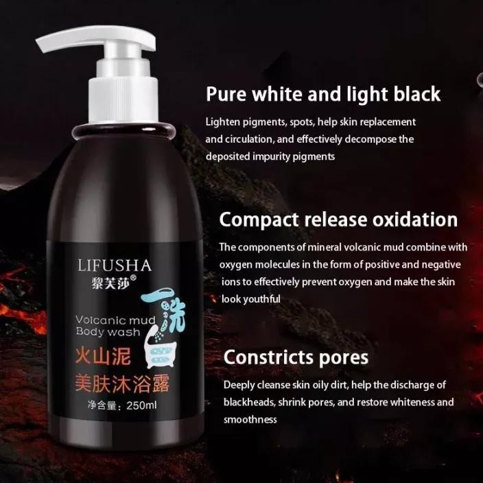 EL LIFUSHA Sabun Mandi Pemutih Badan Lumpur Vulkani Mencerahkan Badan Volcanik Body Wash