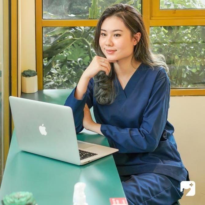 AERAMEDIKA - 5L Basic Scrub / Baju Jaga / Baju Medis / Seragam Oka / Scrub / klinik Setelan Lengan p