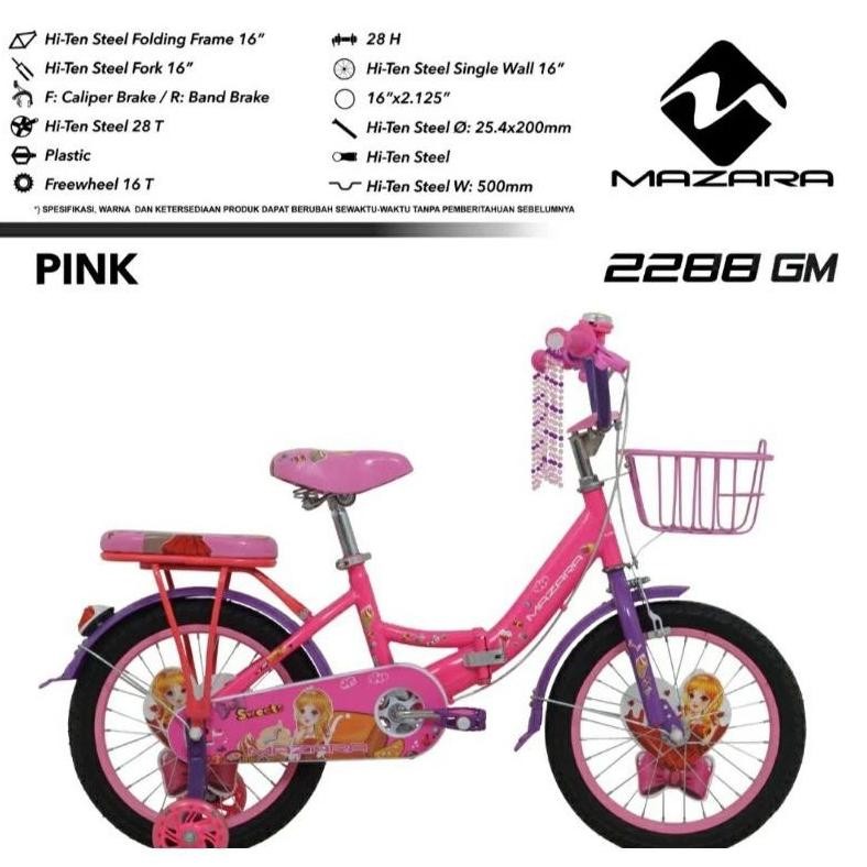 Sepeda lipat 16 18  inch Folding bike mazara 18 inch 2266 MG 2288 GM Perempuan Laki