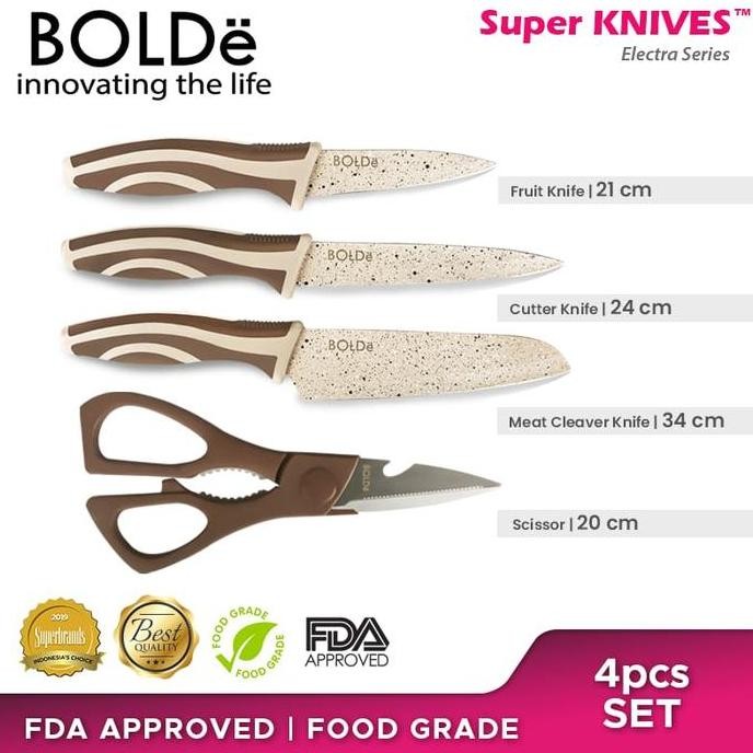 

Terlaris Bolde Super Utensil Electra Series 3 Pisau + 1 Gunting Set - Cokelat