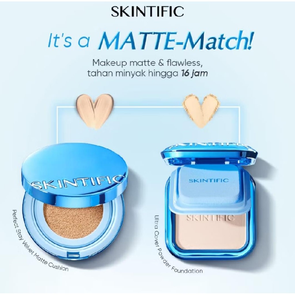 PROMO BEDAK SKINTIFIC BLUE - CUSHION SKINTIFIC CUSHION BIRU SKINTIFIC PERFECT STAY VELVET BEDAK PADA