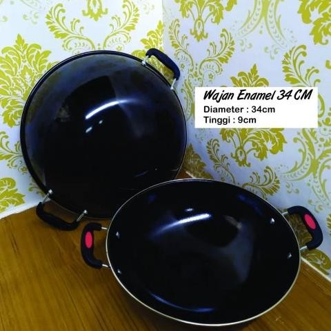 Ready Hatayashop - Kuali Hitam Kuping 30 32 34 36 / Kuali Hitam Anti Lengket/Kuali Hitam Kulit Jeruk