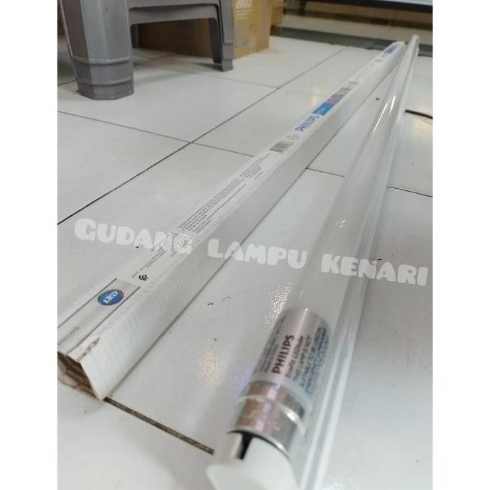 Lampu Tl T8 Philips Led 16W Set Kap Tl 120Cm Lampu Tl + Kap 120Cm