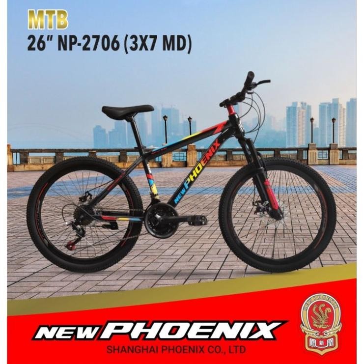 Sepeda Gunung MTB 26 / 27.5 dan 24 New Phoenix 3x7 Speed NP 2706 / 2705