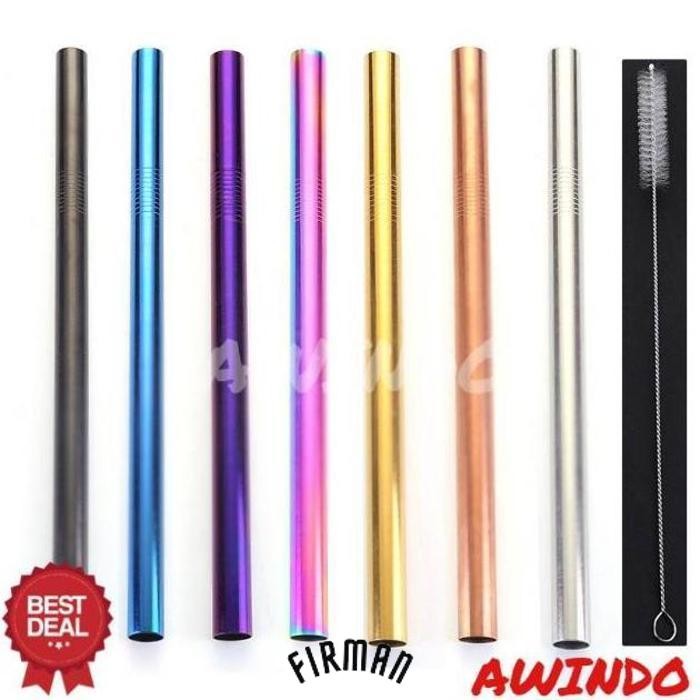 

Original Awindo Sedotan Stainless Steel Boba Bubble Straw Reusable Sedotan Minuman Stainless Steel