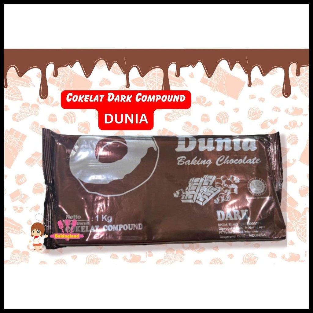 

COKELAT DUNIA BATANG 1KG DARK CHOCOLATE COMPOUND