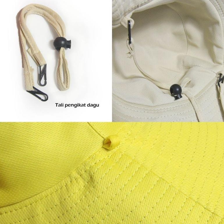 Topi Bucket Wide Wanita Bertali Bucket Dewasa Bertali Bolak Balik  2 Warna