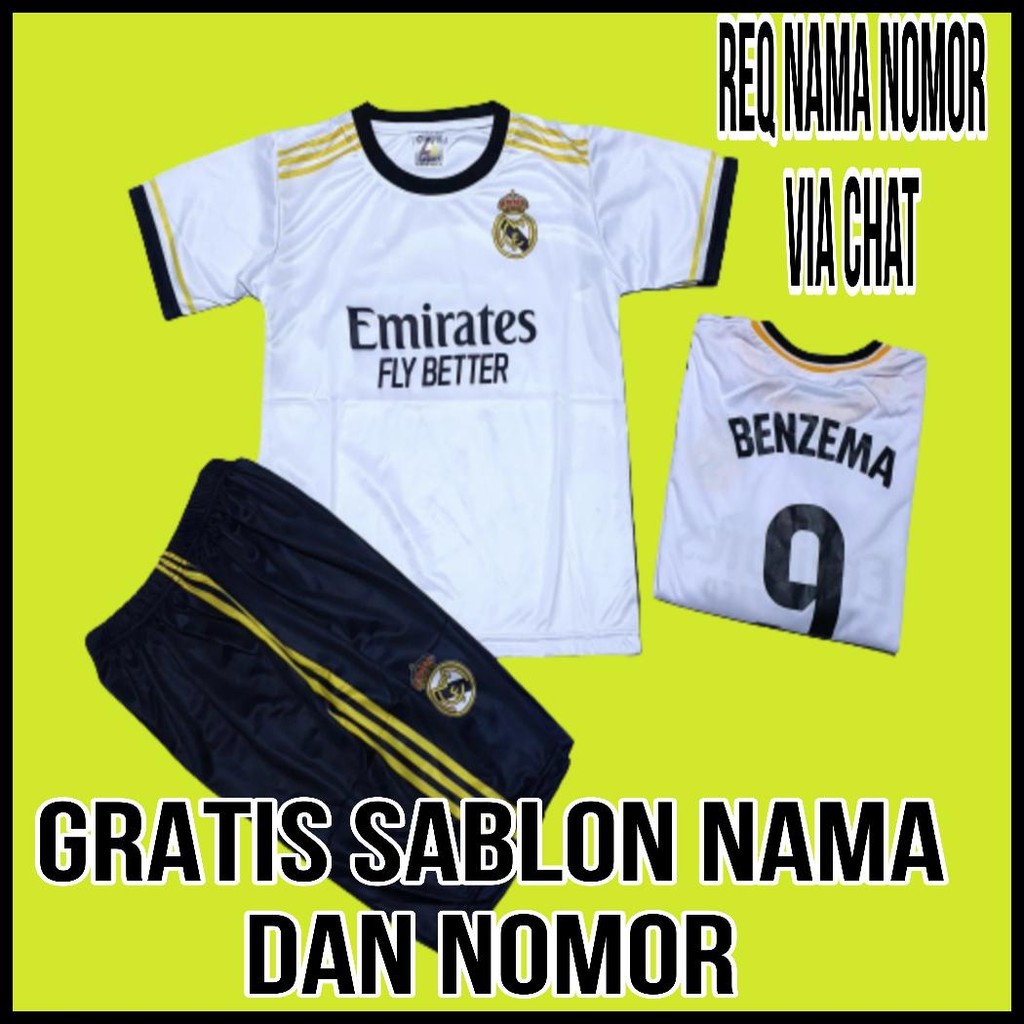 JERSEY BOLA MADRID KIDS HOME/JERSEY MADRID PRINTING/SETELAN BOLA ANAK MADRID PRINTING USIA 5-12THN