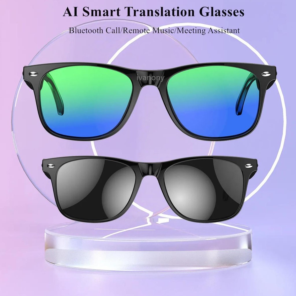 

Smart AI Language Translator Glasses Real Time Tranlate Answer Call Portable Translation Sunglasses for Business Meeting Latest