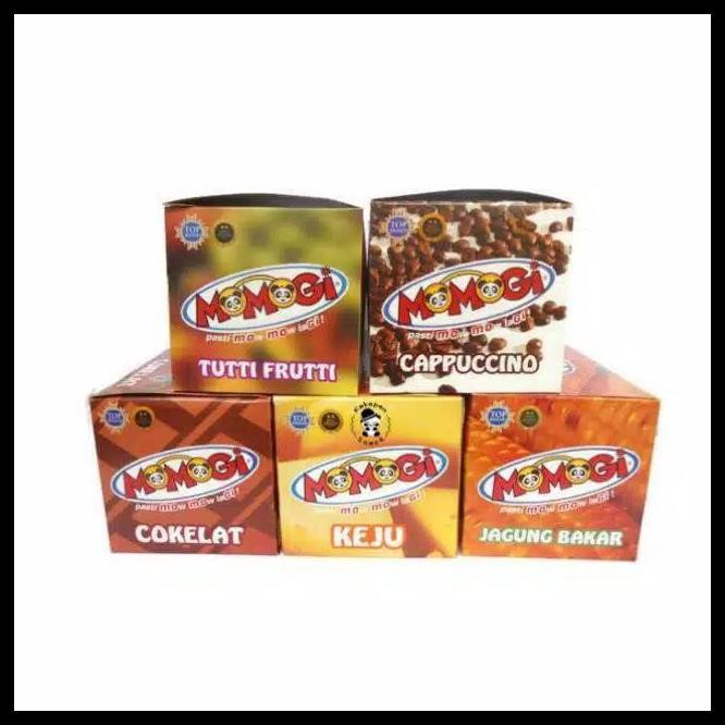 

MOMOGI SNACK BOX COKLAT / JAGUNG BAKAR / KEJU / CAPUCINO / TUTTI FRUTTI 1 BOX ISI 20 PCS