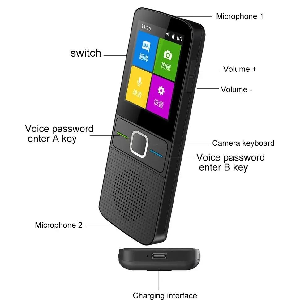 

Newest Upgrade 137 Language Translator Smart Translator T10 Offline translator Real-time language translator Portable Traduttore