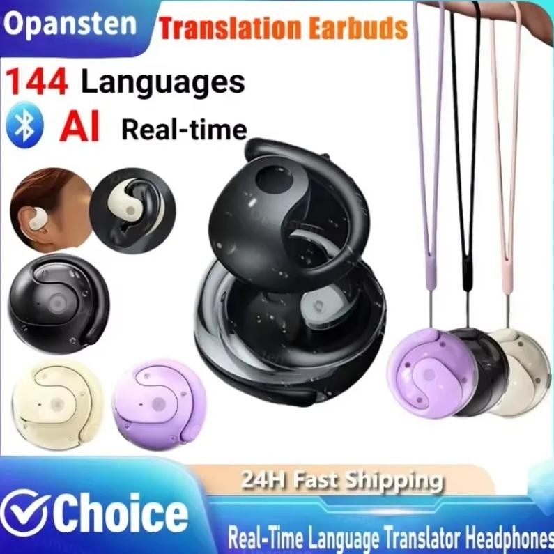 

144 Languages Ear Hanging Sport Headphone Translator Wireless BT AI Real-time Language Translation Earphones for Travel Business