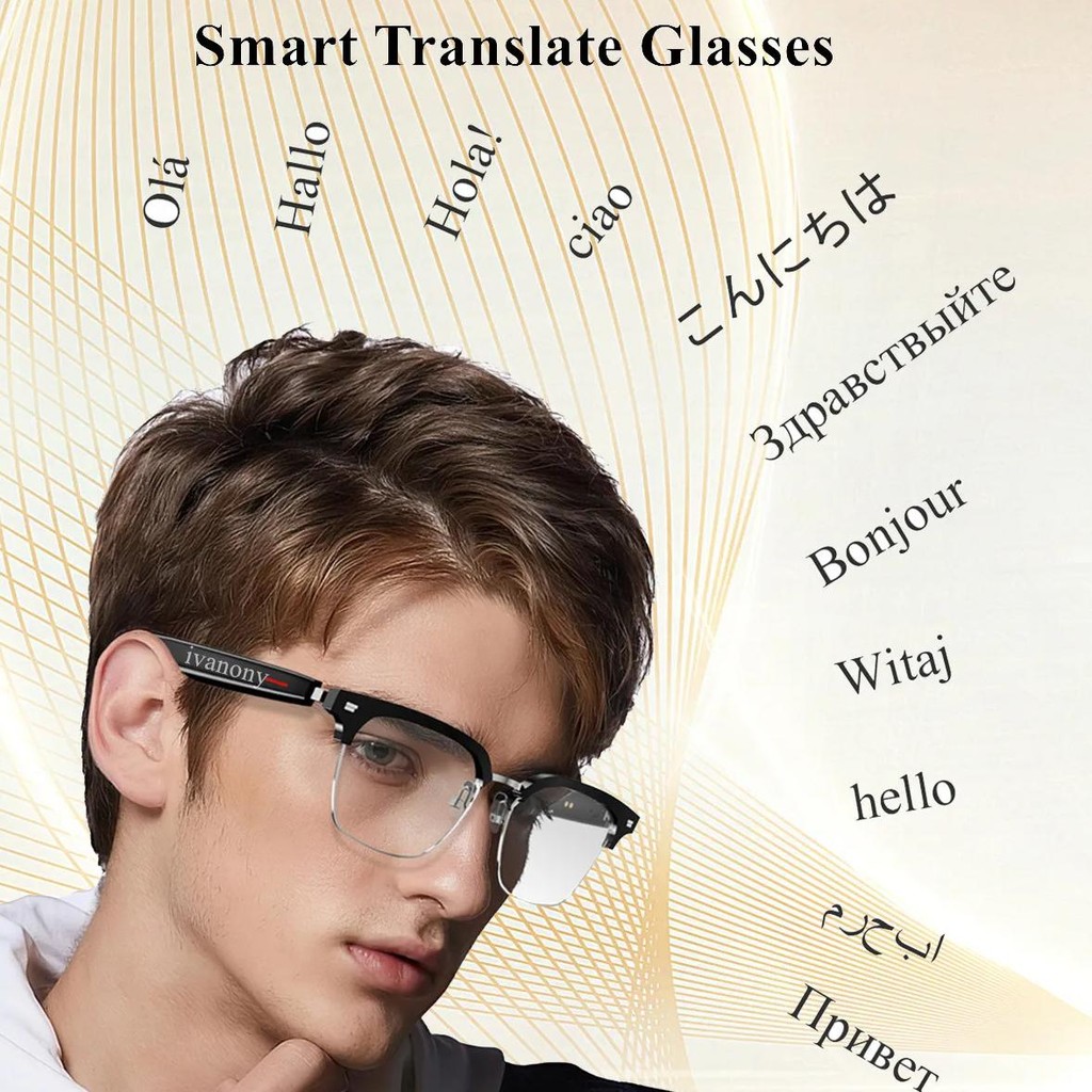 

Smart Glasses Translate Language Bluetooth Call Listen Music Remote Camera Navigation AI Smart Translation Glasses for Studying