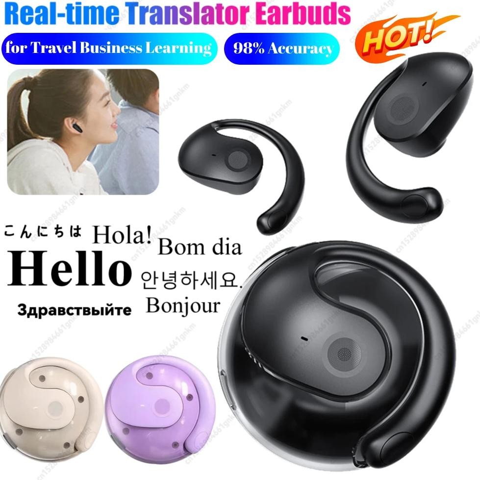 

Real Time Translator Earbuds 98% Accuracy 4 Translation Mode Wireless BT Translation Earphones for Travel Business Learning