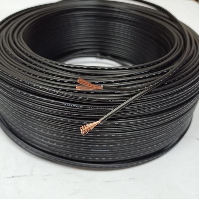 Kabel Speaker Rostand 18Awg 2x0.75mm rni Full Tembaga Permeter