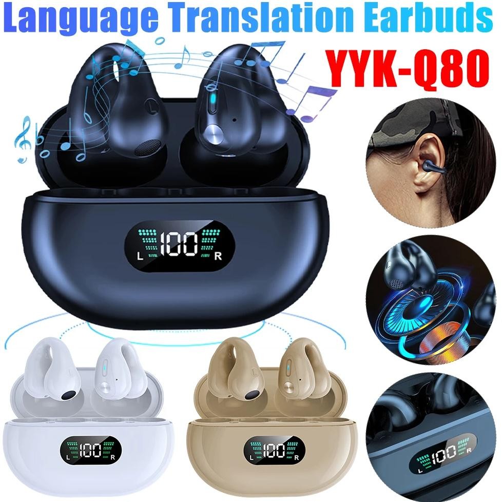 

YYK-Q80 Language Translator Headphones Real-Time 144 Languages Translation Earbuds Instant Translator Smart Voice Real Time