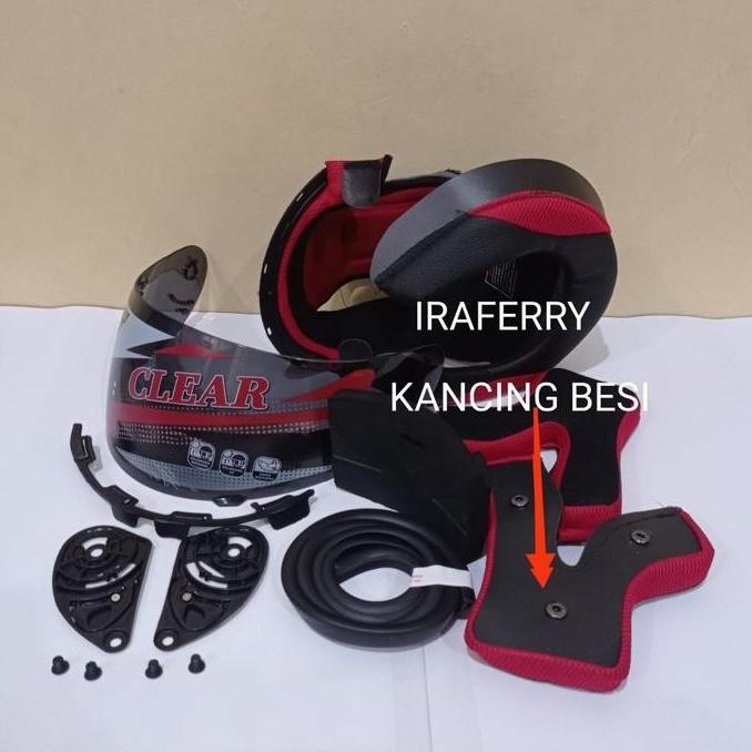 busa helm kyt rc7 kancing plastik kancing besi kaca visor helm hitam