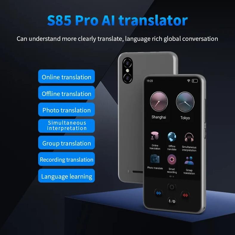 

S85 Pro Portable Audio Translator 138 Language Smart Recording 19 Offline In Real Time ChatGPT AI Voice Photo Group Translation