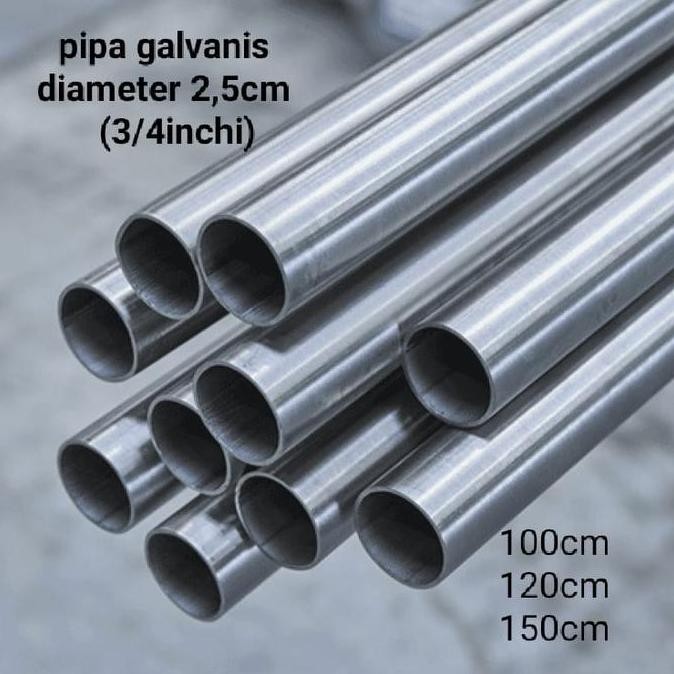 pipa bentangan jemuran baju. besi galvanis diameter 2,5cm tahan karat