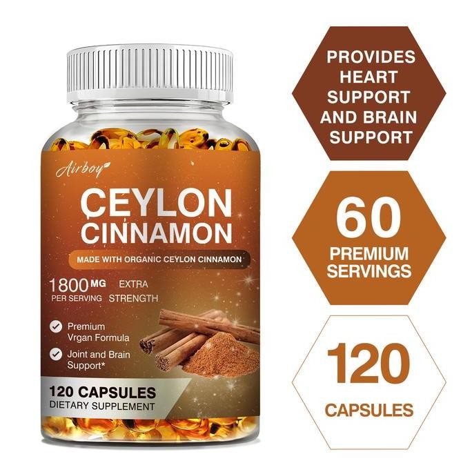

Kayu Manis Ceylon Organik 1800MG, Penopang Sendi dan Otak, Formula Premium, Produk Alami, Non-GMO