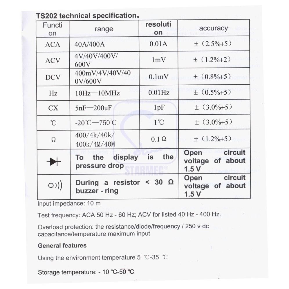 Tang Ampere Digital TS-202 TS202 / Clamp Meter Digital TS202