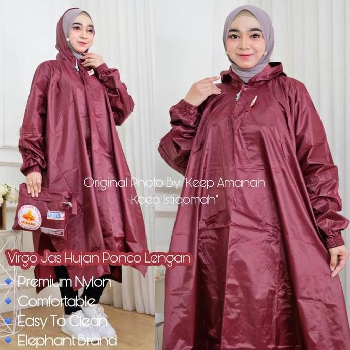 Virgo N22 Ponco Lengan Mantol Jas Hujan Nylon Monas