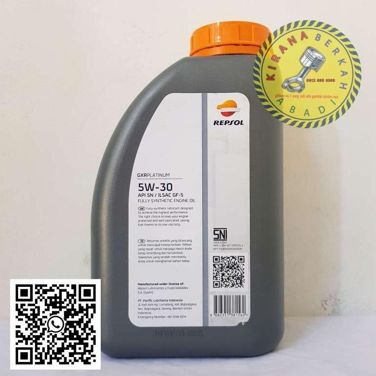 REPSOL GXR PLATINUM 5W30 SN GF5 KEMASAN 1 LITER