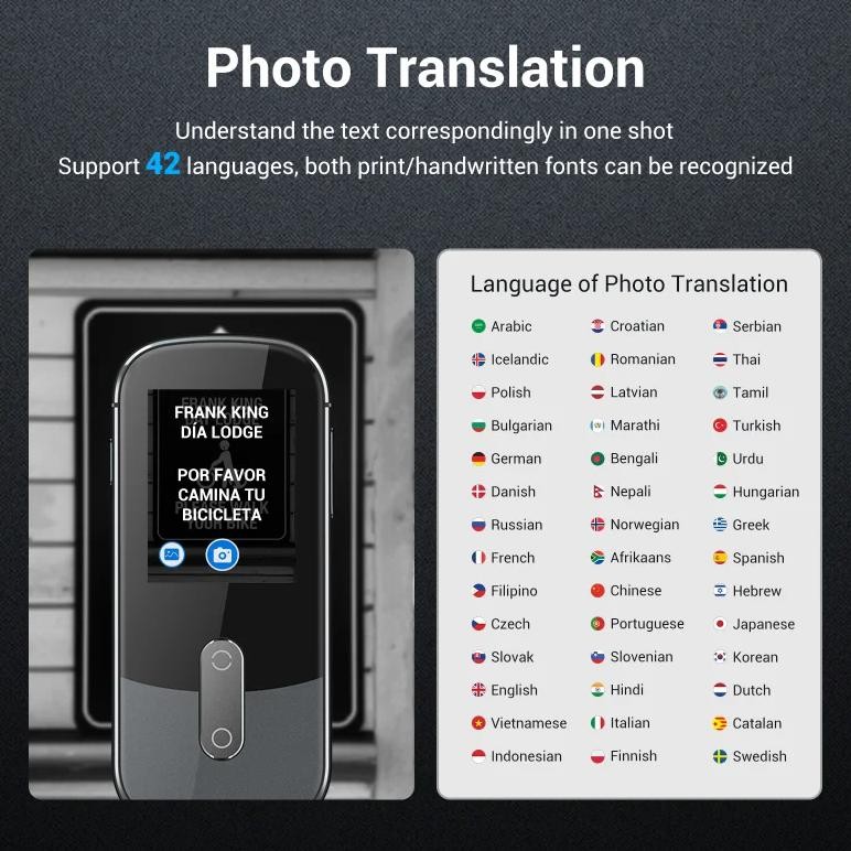 

W09 Ai Intelligent Voice Translator IPS Screen Touch Control Instant Voice Broadcast Simultaneous Smart Translator with CHAT GPT