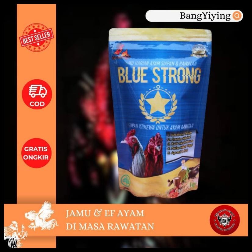 BLUE STRONG JAMU EXTRA FOODING AYAM AYAM BANGKOK ADUAN NAFAS PANJANG