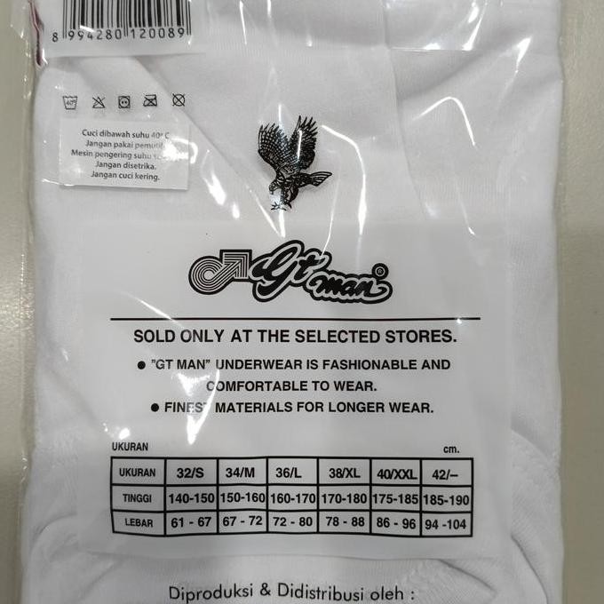 Celana Dalam Gt Man Putih 704 B / Cd Pria Gt Man Putih Spandex Dewasa Terlaris