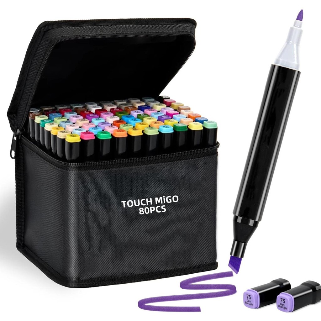 

24-80 Colors Art Markers Set Alcohol Oily Felt Marker Pen Double Head Permanent Coloring Pens Graffiti Manga School Art Supplies