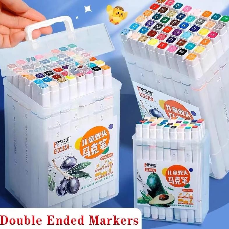 

Children'S Marker Set 12 24 36 48 Colors Double Ended Drawing Student Stationery Manga Painting School Art Supplies