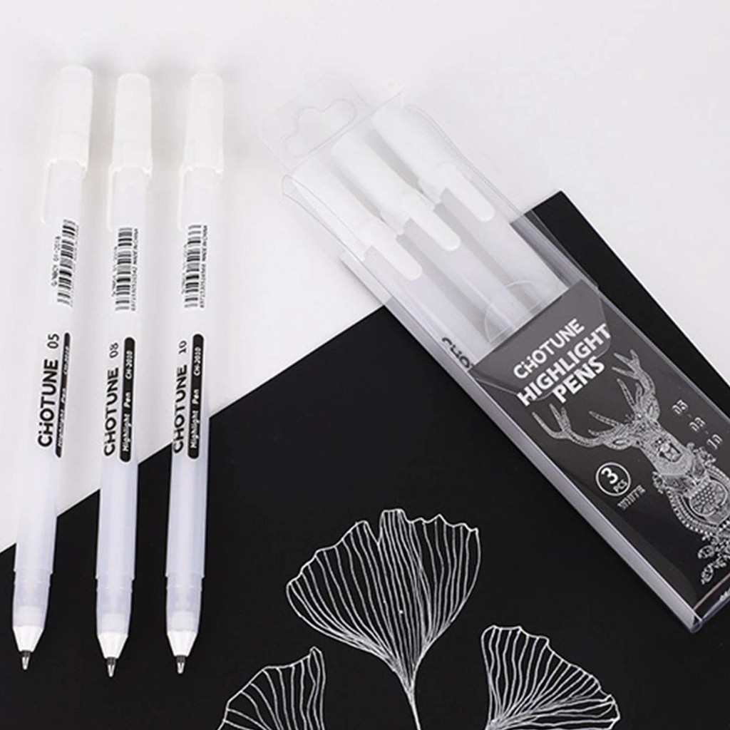 

Gelly Roll Gel Pens For Journaling, Art, Or Drawing - Classic White Ink - 05/08/10 Assorted Tip Sizes - 3 Pack