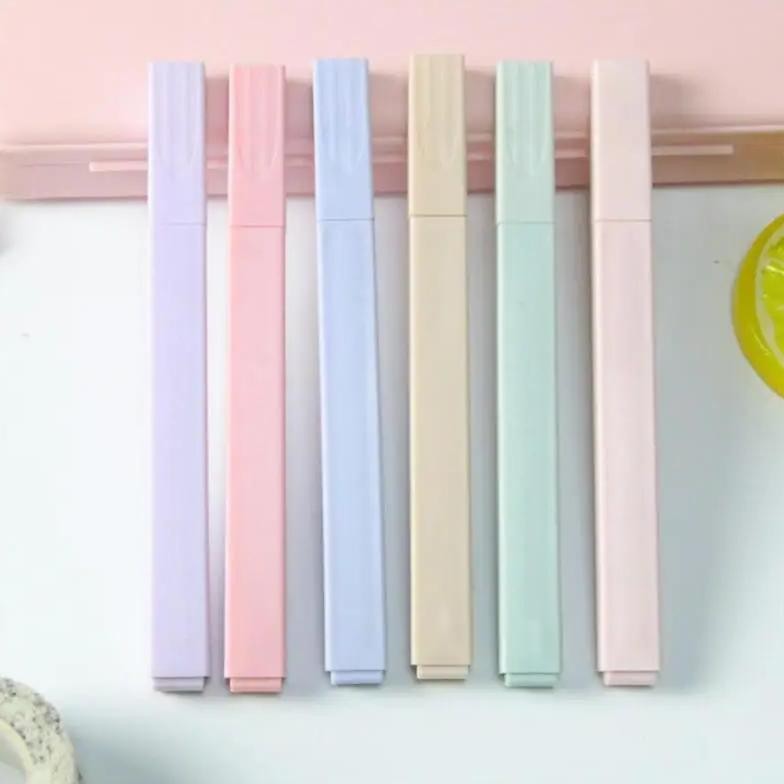 

6/12Pcs Pastel Color Highlighter Pen Double Tip Marker Pens Fluorescent Pen Drawing Highlighters Cute Stationery School Supplies