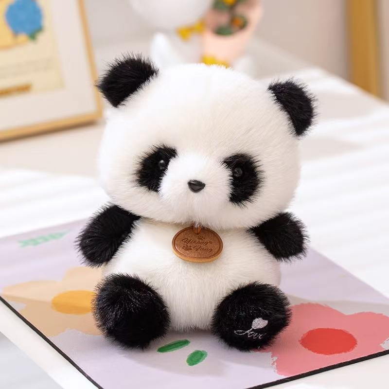 ReadyXiangdundun Mainan Boneka Panda Kecil, Boneka Panda Seri Lucu Rubah Gajah Duduk Postur Telapak