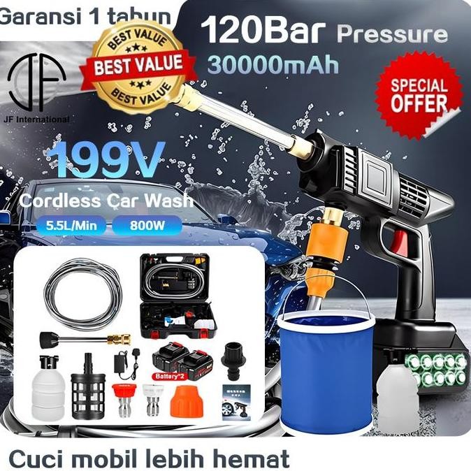 TERSEDIA Alat steam cuci motor & mobil Jet Cleaner Baterai / Cuci Mobil Tanpa