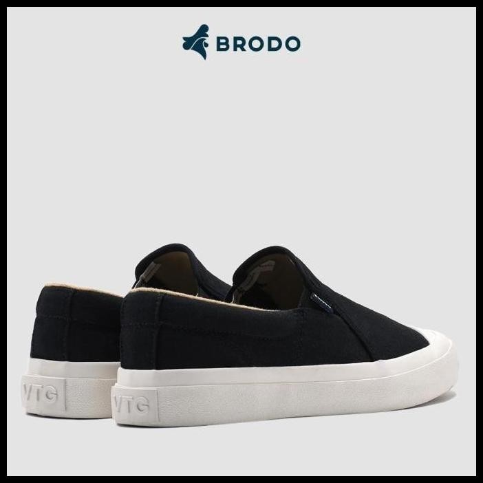 Mega Sale Ramadhan Sneakers Unisex Brodo Vantage V.2 Slip On - Navy Original Best Seller