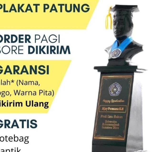 DISKON plakat patung wisuda vandel kado wisuda + tote bax cantik patung wisuda wisuda patung